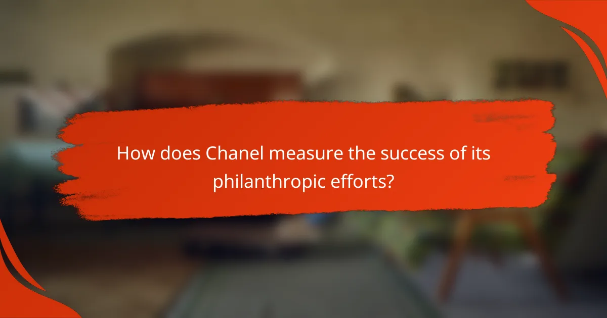 How does Chanel measure the success of its philanthropic efforts?