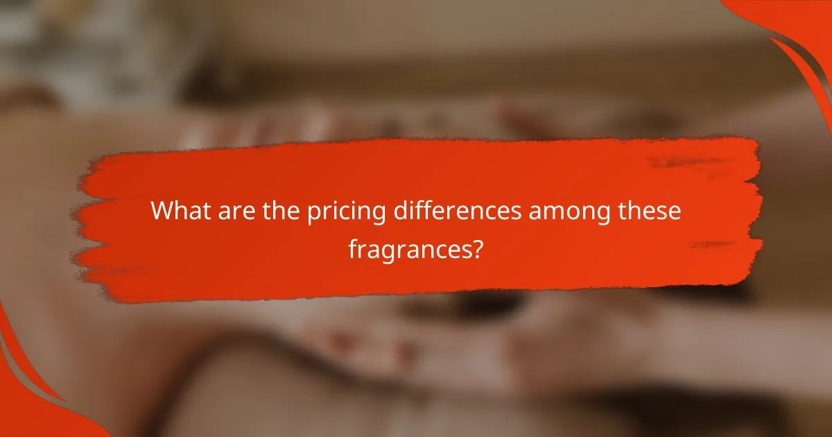 What are the pricing differences among these fragrances?